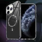 For iPhone 11 Pro Max Transparent MagSafe Glitter Powder Acrylic Phone Case(Black)