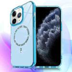 For iPhone 11 Pro Max Transparent MagSafe Glitter Powder Acrylic Phone Case(Blue)
