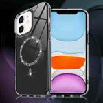 For iPhone 11 Transparent MagSafe Glitter Powder Acrylic Phone Case(Black)