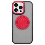 For iPhone 16 Pro Max Skin-feel Two-color Edge Strips 360 MagSafe Holder Phone Case(Red)