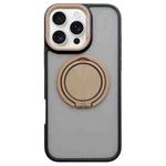 For iPhone 16 Pro Max Skin-feel Two-color Edge Strips 360 MagSafe Holder Phone Case(Desert Gold)