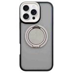 For iPhone 16 Pro Max Skin-feel Two-color Edge Strips 360 MagSafe Holder Phone Case(Titanium Gray)