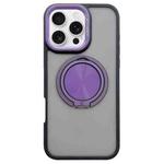 For iPhone 16 Pro Max Skin-feel Two-color Edge Strips 360 MagSafe Holder Phone Case(Purple)