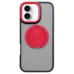 For iPhone 16 Skin-feel Two-color Edge Strips 360 MagSafe Holder Phone Case(Red)