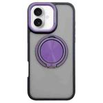 For iPhone 16 Skin-feel Two-color Edge Strips 360 MagSafe Holder Phone Case(Purple)