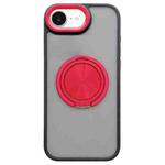 For iPhone 16e Skin-feel Two-color Edge Strips 360 MagSafe Holder Phone Case(Red)