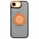 For iPhone 16e Skin-feel Two-color Edge Strips 360 MagSafe Holder Phone Case(Orange)