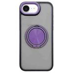 For iPhone 16e Skin-feel Two-color Edge Strips 360 MagSafe Holder Phone Case(Purple)
