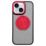 For iPhone 15 Skin-feel Two-color Edge Strips 360 MagSafe Holder Phone Case(Red)