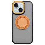 For iPhone 15 Skin-feel Two-color Edge Strips 360 MagSafe Holder Phone Case(Orange)