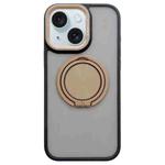 For iPhone 15 Skin-feel Two-color Edge Strips 360 MagSafe Holder Phone Case(Desert Gold)