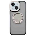 For iPhone 15 Skin-feel Two-color Edge Strips 360 MagSafe Holder Phone Case(Titanium Gray)