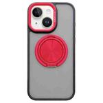 For iPhone 14 Skin-feel Two-color Edge Strips 360 MagSafe Holder Phone Case(Red)