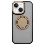 For iPhone 14 Skin-feel Two-color Edge Strips 360 MagSafe Holder Phone Case(Desert Gold)