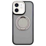 For iPhone 12 Skin-feel Two-color Edge Strips 360 MagSafe Holder Phone Case(Titanium Gray)