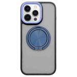 For iPhone 12 Pro Max Skin-feel Two-color Edge Strips 360 MagSafe Holder Phone Case(Dark Blue)