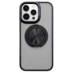 For iPhone 12 Pro Max Skin-feel Two-color Edge Strips 360 MagSafe Holder Phone Case(Black)
