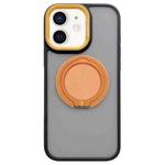 For iPhone 11 Skin-feel Two-color Edge Strips 360 MagSafe Holder Phone Case(Orange)