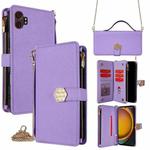 For Samsung Galaxy Xcover 7 Pro 5G Crossbody Handle Cross Texture Leather Phone Case(Purple)
