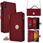 For Samsung Galaxy Xcover 7 Pro 5G Crossbody Handle Cross Texture Leather Phone Case(Red)
