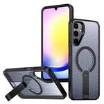 For Samsung Galaxy A25 5G Honeycomb Cooling MagSafe Holder Phone Case(Black)