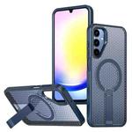 For Samsung Galaxy A25 5G Honeycomb Cooling MagSafe Holder Phone Case(Blue)