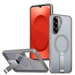 For Samsung Galaxy A26 5G Honeycomb Cooling MagSafe Holder Phone Case(Titanium Grey)