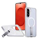 For Samsung Galaxy A26 5G Honeycomb Cooling MagSafe Holder Phone Case(Frosted Transparent)
