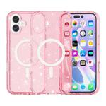 For iPhone 17 Terminator Style Glitter Powder MagSafe Magnetic Phone Case(Pink)