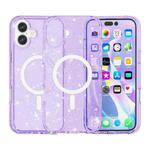 For iPhone 17 Terminator Style Glitter Powder MagSafe Magnetic Phone Case(Purple)
