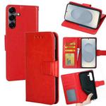 For Samsung Galaxy S25 5G Crystal Texture Leather Phone Case(Red)