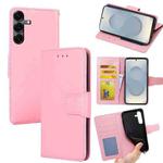 For Samsung Galaxy S25 5G Crystal Texture Leather Phone Case(Pink)