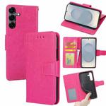 For Samsung Galaxy S25 5G Crystal Texture Leather Phone Case(Rose Red)