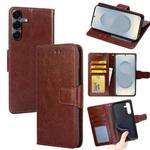 For Samsung Galaxy S25 5G Crystal Texture Leather Phone Case(Brown)