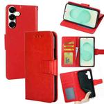 For Samsung Galaxy S25+ 5G Crystal Texture Leather Phone Case(Red)