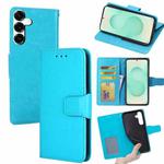 For Samsung Galaxy S25+ 5G Crystal Texture Leather Phone Case(Sky Blue)