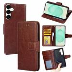 For Samsung Galaxy S25+ 5G Crystal Texture Leather Phone Case(Brown)