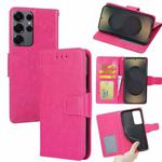 For Samsung Galaxy S25 Ultra 5G Crystal Texture Leather Phone Case(Rose Red)