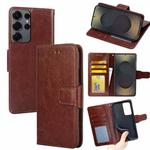 For Samsung Galaxy S25 Ultra 5G Crystal Texture Leather Phone Case(Brown)