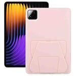 For Xiaomi Pad 7 / 7 Pro Folding Magnetic Holder Acrylic Leather Back Tablet Case(Pink)