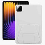 For Xiaomi Pad 7 / 7 Pro Folding Magnetic Holder Acrylic Leather Back Tablet Case(Grey)
