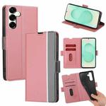 For Samsung Galaxy S25+ 5G Twill Texture Side Button Leather Phone Case(Pink)