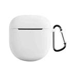 For Bose QuietComfort Earbuds II Solid Color Silicone Earphone Protective Case with Hook(White)