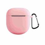 For Bose QuietComfort Earbuds II Solid Color Silicone Earphone Protective Case with Hook(Pink)