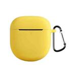 For Bose QuietComfort Earbuds II Solid Color Silicone Earphone Protective Case with Hook(Yellow)