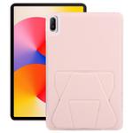 For Huawei MatePad 11 2021 / 2024 / 11 SE Folding Magnetic Holder Acrylic Leather Back Tablet Case(Pink)