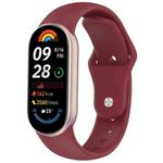For Xiaomi Smart Band 10 / 9 / 8 Reverse Buckle Silicone Watch Band(Wine Red)
