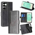 For Samsung Galaxy S25+ 5G Contrast Color Side Buckle Leather Phone Case(Black + Grey)