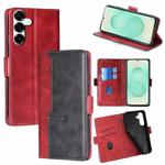 For Samsung Galaxy S25+ 5G Contrast Color Side Buckle Leather Phone Case(Red + Black)