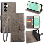 For Samsung Galaxy S25+ 5G Tree & Deer Embossed Leather Phone Case(Grey)